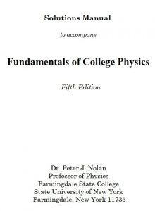 حل المسائل کتاب مبانی فیزیک دانشگاهی پیتر نولان - ویرایش پنجم